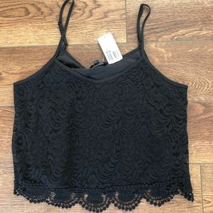 Black lace tank top